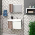 Gabinete De Banheiro Branco E Tamarindo Em Madeira Com Lavató