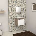 Gabinete De Banheiro Branco E Tamarindo Em Madeira Com Lavató