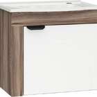 Gabinete De Banheiro Branco E Tamarindo Em Madeira Com Lavató