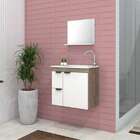 Gabinete De Banheiro Branco E Tamarindo Em Madeira Com Lavató