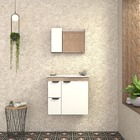 Gabinete De Banheiro Branco E Tamarindo Em Madeira Com Lavató