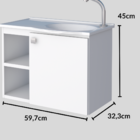 Gabinete De Banheiro Branco Em Aço Com Espelheira Com Lavatór