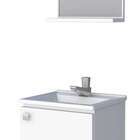 Gabinete De Banheiro Branco Em Aço Com Espelheira E Lavatório