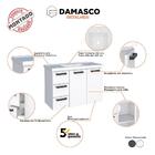 Gabinete De Banheiro Branco Em Aço Com Lavatório Sintético Da