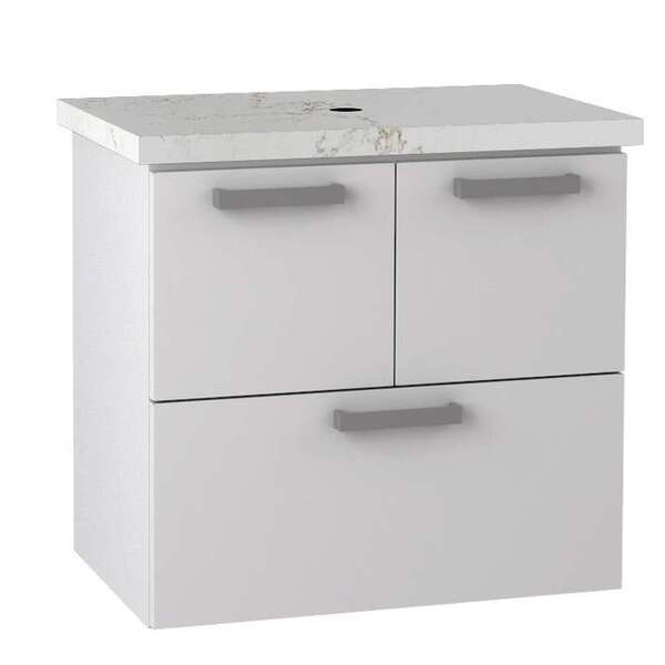 Gabinete De Banheiro Branco Em Aço Com Tampo Branco Em Porcel