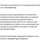 Gabinete De Banheiro Branco Em Aço Com Tampo De Vidro Sem Cub