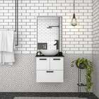 Gabinete De Banheiro Branco Em Aço Com Tampo Em Granito Sem C