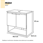 Gabinete De Banheiro Branco Em Aço Com Tampo Mdf E Porta Vidr