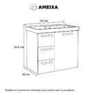 Gabinete De Banheiro Cinza Em Aço Com Lavatório Ameixa Cozimax