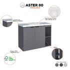 Gabinete De Banheiro Cinza Em Madeira Com Lavatório Aster 80