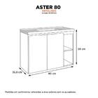 Gabinete De Banheiro Cinza Em Madeira Com Lavatório Aster 80