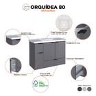 Gabinete De Banheiro Cinza Em Madeira Com Lavatório Orquidea