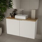Gabinete De Banheiro Com Cuba 110cm 65cm Nature Branco / Carv