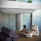 Gabinete para Banheiro com Cuba 58,5x58,7x42,8cm Branco e Amadeirado Nápoles Cris Metal