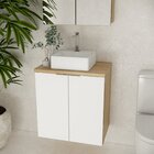 Gabinete De Banheiro Com Cuba 60cm Gab4008 Nature Carvalho /