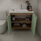 Gabinete De Banheiro Com Cuba 79,6cm Vittare Carvalho/verde