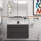 Gabinete De Banheiro Com Cuba 80cm Jazz  Grafite