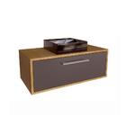 Gabinete De Banheiro Com Cuba Alice Ii 1 Pt Mel E Grafite