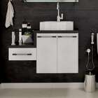 Gabinete De Banheiro Com Cuba Aria 41 Wood 2 Pt 1 Gv Branco C