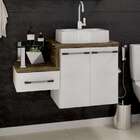 Gabinete De Banheiro Com Cuba Aria 41 Wood 2 Pt 1 Gv Branco C