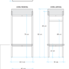 Gabinete De Banheiro Com Cuba Concreto 42 Cm (tessa Gold)