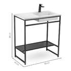 Gabinete De Banheiro Com Cuba Iron Black Branco E Preto