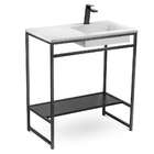 Gabinete De Banheiro Com Cuba Iron Black Branco E Preto