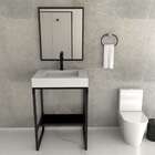 Gabinete De Banheiro Com Cuba Iron Black Ii Branco E Preto