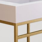 Gabinete De Banheiro Com Cuba Iron Gold Branco E Dourado