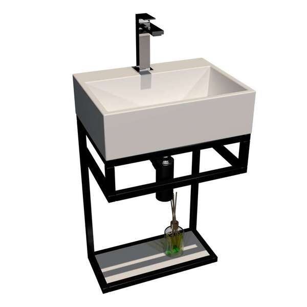 Gabinete De Banheiro Com Cuba Iron Los Angeles Branco E Preto