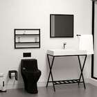 Gabinete De Banheiro Com Cuba Iron Manhattan Branco E Preto