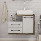 Gabinete De Banheiro Com Cuba Q39 Wood 1 Pt 2 Gv Branco E Car