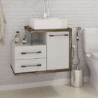 Gabinete De Banheiro Com Cuba Q39 Wood 1 Pt 2 Gv Branco E Car