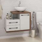Gabinete De Banheiro Com Cuba R35 Wood 1 Pt 2 Gv Branco E Nog