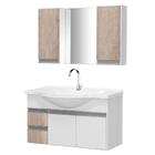 Gabinete De Banheiro Com Espelheira Kit Boa Vista 80cm Cor:br