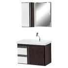 Gabinete De Banheiro Com Espelheira Kit Cuiabá 60cm Cor:nero-