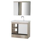 Gabinete De Banheiro Com Espelheira Kit Macapá 60cm Cor:barri