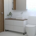 Gabinete De Banheiro Com Pés Metalon Newcastle 120cm  Branco