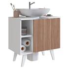 Gabinete De Banheiro De Coluna Slim 1 Pt Branco E Montana