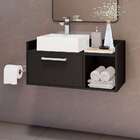 Gabinete De Banheiro Filbert 1 Pt Preto 75 Cm