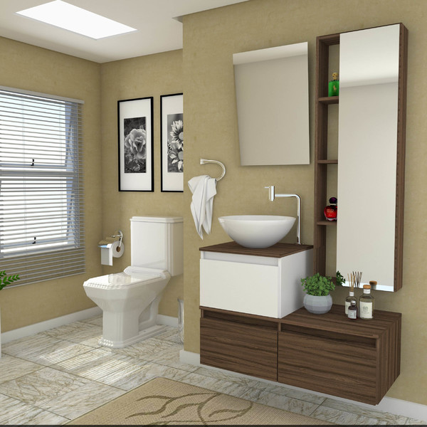 Gabinete de Banheiro Florença 62x92x44cm Terracota Darabas Agardi