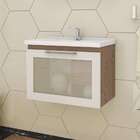 Gabinete De Banheiro Hibisco 1 Pt 1 Gv Amêndoa E Off White 59