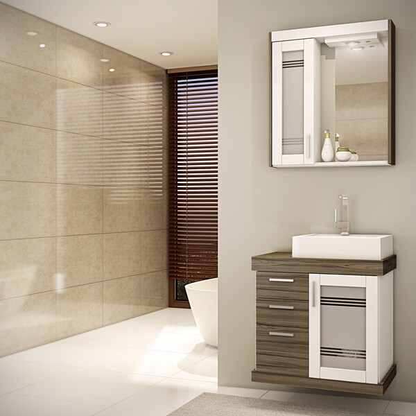 Gabinete de Banheiro Imola 58x60x40,5cm Terracota Darabas Agardi