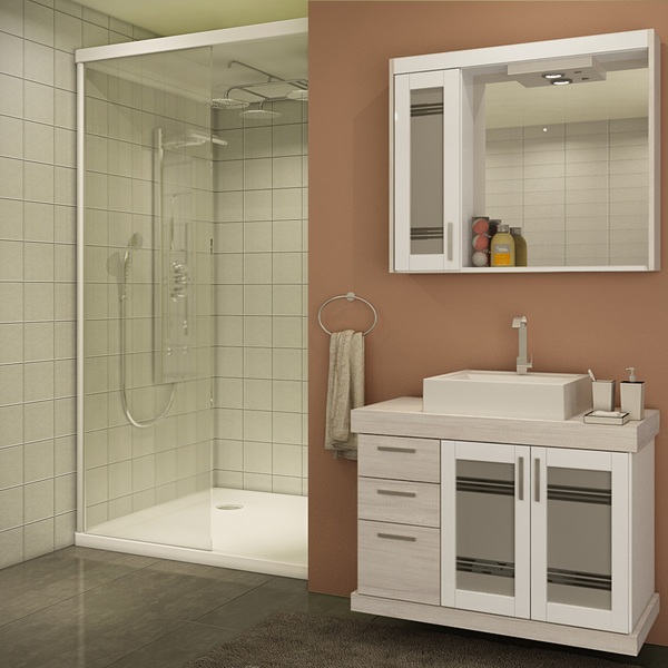 Gabinete de Banheiro Imola 58x80x40,5cm Mezzo Blanco Darabas Agardi