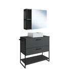 Gabinete De Banheiro Industrial De Chão 80cm Com Cuba Sobrepo