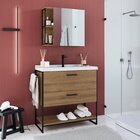 Gabinete De Banheiro Industrial De Chão 80cm Com Lavatório E