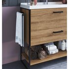 Gabinete De Banheiro Industrial De Chão 80cm Com Lavatório E