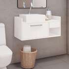 Gabinete De Banheiro Issac 1 Pt Branco 75 Cm