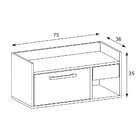 Gabinete De Banheiro Issac 1 Pt Preto 75 Cm