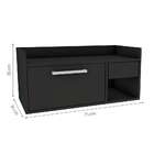 Gabinete De Banheiro Issac 1 Pt Preto 75 Cm